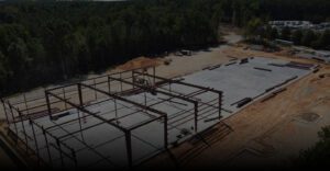 Construction site aerial view