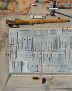 Construction site aerial view