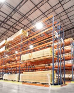 Warehouse with new racks and polished floor
